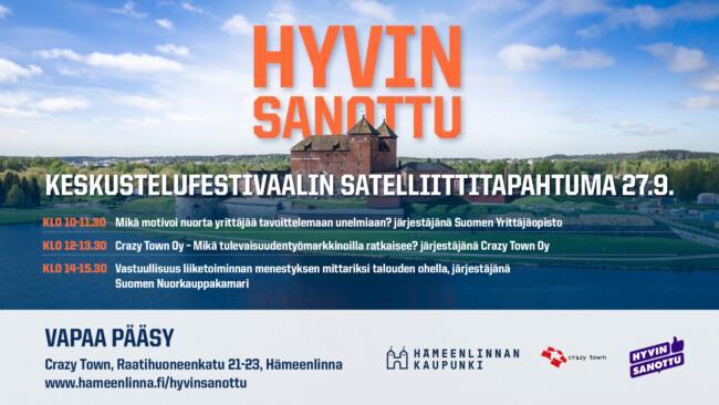 Hyvin sanottu -keskustelufestivaalin satelliittitapahtuma.